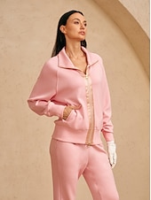 cheap Sweatshirt &amp; Outerwear-Women&#039;s Golf Jacket Dark Grey Black White Long Sleeve Top Ladies Golf Attire Clothes Outfits Wear Apparel