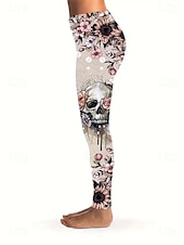 abordables Bas de Halloween-Leggings pour femmes Pantalons Impression 3D Vacances Mode Décontractée Longueur Complète Haute Taille Imprimé Graphique Floral Respirant Doux Extensible Vacances Décontracté Quotidien Bleu Œuf de