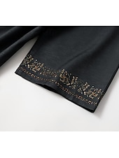 abordables Tops bohèmes-Femmes Chemises en coton et lin Chemisier occidental Uni Bohème ancien Boho manche longue Col en V Hauts Longs Quotidien Fête Patchwork Gris foncé Été