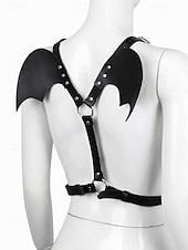 お買い得  ハロウィンアクセサリー-女性用ハロウィンフェイクレザーバットウィングハーネス - パーティーやコスプレ用の調節可能なゴシックコスチュームアクセサリー