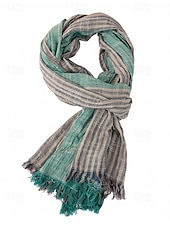 cheap Men&#039;s Ties &amp; Bow Ties-Men&#039;s Striped Cotton Scarf – Lightweight Soft Fringed Wrap for Fall &amp; Winter, Casual Vintage Style Shawl for Travel, Daily Wear &amp; Outdoor Activities