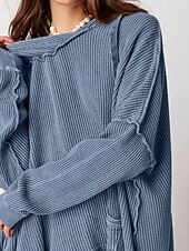 economico Felpe e Sweatshirt Texturizzati-Per donna Felpa con cappuccio Semplice Moderno Casual Manica Lunga Con Cappuccio Top Regolari Ferie Uscire Tasca Nero Blu Viola Marrone Beige Autunno