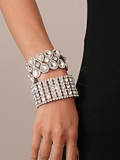 Χαμηλού Κόστους Γυναικείο βραχιόλι-Γυναικείο βραχιόλι με στρας - λαμπερό κρυστάλλινο βραχιόλι για κοκτέιλ πάρτι και βραδινές εκδηλώσεις