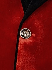  Męskie Marynarka Smokin Kołnierz zamykający Święta Zabytkowe Aksamit Solidne kolory Blazer Czerwony Zielony Luźny / a Jednorzędowa, jeden guzik