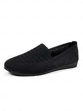 levne Dámské boty s plochou podrážkou-Dámské prodyšné ležérní balerínky z flyknit – lehké nazouvací boty s kulatou špičkou na chůzi, cestování a každodenní pohodlí