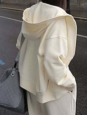 abordables Survêtements pour femmes-Femmes Mode Streetwear Survêtement Ensembles de Pantalons manche longue À capuche Uni Fermeture éclair Tenue quotidienne Date Rose Claire Rouge Bordeaux Beige Printemps &amp; Automne Coupe régulière