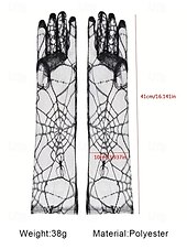 preiswerte Halloween-Zubehör-Damen-Halloween-Spinnennetz-Spitzenhandschuhe – lange, durchsichtige Gothic-Handschuhe aus Netzstoff mit fingerlosem Design, elegantes Kostümzubehör für Partys, Cosplay und Hexen-Outfits