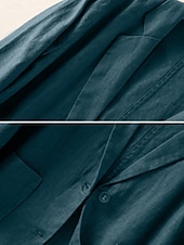 preiswerte Blazer &amp; Anzüge-Damen-Blazer aus Baumwollleinen, bequem, atmungsaktiv, Tasche, lässig, einfarbig, fürs Büro, Straße, lässig, Alltagskleidung, einreihig, normal, Umlegekragen, normale Passform, langärmelig, Oberbekleidung, weiß, grün, beige, Sommer