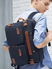 billige Høyskole ryggsekker-Vanntett multifunksjonell laptop-ryggsekk for menn - forretningsreiseveske i vintage-stil, skulderveske med justerbar stropp, med trillekoffert, perfekt for jobb, høyskole og korte reiser