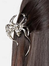 cheap Halloween Accessories-Women’s Halloween Spider Hair Claw Clip – Alloy Gothic Hair Accessory with Creepy Spider Design for Costume Parties, Cosplay and Festive Occasions
