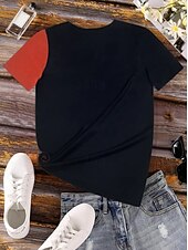 abordables Hauts d&amp;#39;Halloween-Halloween Femmes T-shirt Fleuri Graphique Crâne ancien Élégant Classique Manche Courte Col ras du cou Col rond Hauts Réguliers Quotidien Week-end Imprimé Noir Violet Gris Été Automne