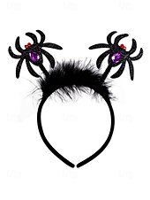 お買い得  ハロウィンアクセサリー-レディースハロウィンスパイダーヘッドバンド - かわいいグリッターブラックスパイダーデザインと紫の宝石、コスチュームパーティー、コスプレ、お祝いのお祝いに最適な柔らかい伸縮性のあるヘアアクセサリー