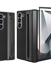 cheap Samsung Cases-Phone Case For Samsung Galaxy Z Fold 7 Z Fold 6 Z Fold 5 Z Fold 4 Back Cover Full Body Protective Shockproof Retro PU Leather