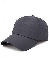 abordables Sombreros de hombre-Gorra de béisbol ligera y transpirable para hombre: gorra deportiva de malla de secado rápido con hebilla de metal ajustable para correr, jugar al golf, hacer senderismo y uso diario.