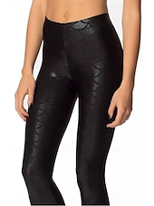 baratos -Mulheres Leggings Roupa de rua Casual Longas Cintura Alta Tecido Corte alto Respirabilidade Macio Com Stretch Rua Para Noite Prata Preto Vermelho Azul Royal Outono Normal