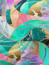 billiga Konst &amp; Design Klänning-Dam Midiklänning Vardagsklänning Chiffong Swingklänning Modern Semester Dagligen Helgen Normal Geometrisk Långärmad V-hals Svart Blå Brun Sommar Vår Höst