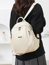 cheap Fashion Backpacks-Women&#039;s Brown Faux Leather Mini Backpack – Water-Repellent Scratch-Resistant Fashion Daypack for Travel, Work and Daily Use