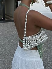 billige Sexy topper for kvinner-Dame Bluse Blomsternål i krystall Stilfull Moderne Ermeløs V-hals Vanlige topper Daglig Ut på byen Trykt mønster Åpen rygg Brun Grønn Sommer