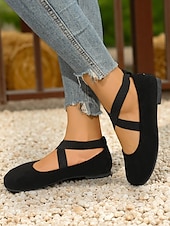 ieftine Pantofi Joși de Damă-Pantofi sport pentru femei cu vârf lat și baretă încrucișată – pantofi casual confortabili pentru purtare zilnică, picnicuri în grădină și weekenduri la fermă