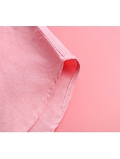 economico Camicie-Camicia da donna in 100% cotone, tinta unita, stile bohémien, vintage, da giorno, a maniche lunghe, con colletto, da giorno, per le feste, con tasca, bianca, rosa, rossa, blu, viola, primavera,