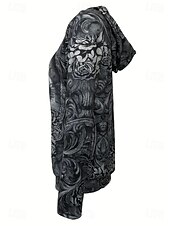 economico Top di Halloween-Per donna Felpa con cappuccio Grafico Teschio Halloween Caldo Vintage Moda Manica Lunga Con Cappuccio Top Regolari Streetwear Abbigliamento Quotidiano Casuale Stampato Nero Blu Estate Autunno Inverno