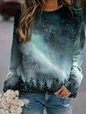 ieftine Artă și design topuri-Pentru femei Hanorace Grafic Casual Manșon Lung Stil Nautic Topuri obișnuite Stradă Zilnice Casual Imprimeu Bleumarin Gri Deschis Albastru Închis Primăvară Toamnă Iarnă