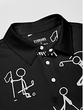 halpa Miesten golfvaatteet-Miesten Poolopaita Musta Valkoinen Lyhythihainen Topit Golfasut Vaatteet Asut Wear Apparel