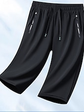 billiga Byxor-Dam Kinesiska Shorts Grundläggande Ledigt Knelängd Hög midja Ensfärgat Ficka Elastiskt midjeband Bekväm Mjuk Microelastisk Utomhus Gata Svart Rodnande Rosa Purpur Grå Sommar Normal