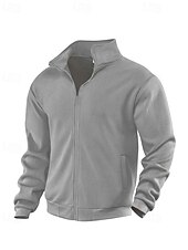 economico Giubbotti Casual-Per uomo Giacca Invernale Giacca in Pile Giacca Casual Vacanza Quotidiano Calore Termico Tasca Pile Autunno Inverno Semplice Moda Streetwear Collo alla coreana Regolare Aalbicocca Nero Blu marino