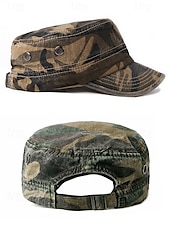 preiswerte Herrenhüte-Militär-Kadettenmütze im Camouflage-Look für Herren – Baumwollkappe im Army-Stil mit verstellbarer Passform für Outdoor-Abenteuer und Streetwear