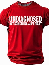  Tricou amuzant cu mânecă scurtă pentru bărbați UNDIAGNOZAT DAR CEVA NU E ÎN REGULĂ umor de stil de viață