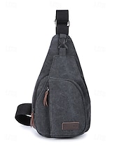 economico Borselli da uomo-Zaino a tracolla in tela da uomo con più scomparti, borsa a tracolla vintage per escursioni all&#039;aperto, viaggi e uso quotidiano casual