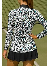 abordables Camisa de Mujer-Mujer Camisa deportiva Camisas de polo Camiseta de tenis Tee de tenis Manga Larga Cremallera Floral UPF50+ Resistente a los rayos UV Alta elasticidad Dispersor de humedad Transpirable Voleibol Tenis