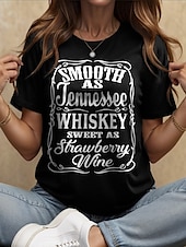 levne Humor &amp; Citáty tričko-Dámské Tričko Grafika Písmeno Vinobraní stylové Klasické Krátký rukáv Tričkový Kulatý Běžné topy Denní Víkend Tisk Černá Bílá Žlutá Rubínově červená Vodní modrá Léto Jaro