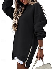 economico Felpe e Sweatshirt Texturizzati-Per donna Felpa Pullover Felpe Semplice Casual Manica Lunga Girocollo Top Regolari Streetwear Ferie Patchwork Nero Beige Grigio Autunno Inverno