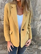 economico Cappotti Invernali-Per donna Cappotto Invernale Giacca Casual Caldo Confortevole Tasca Bottoni Casual Semplice Uscire Casual Quotidiano Monopetto Regolare Collo ripiegato Vestibilità regolare Manica Lunga Capispalla