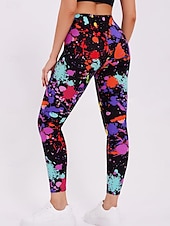 abordables Art &amp; Design Impression-Femmes Leggings Vacances ancien Mode Longueur complète Taille haute Graphique Dégradé Géométrie Impression Doux Respirant Élastique Vacances Occasionnel Quotidien Bleu œuf de mer Noir Rouge Violet