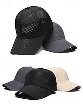 abordables Sombreros de hombre-Gorra de béisbol ligera y transpirable para hombre: gorra deportiva de malla de secado rápido con hebilla de metal ajustable para correr, jugar al golf, hacer senderismo y uso diario.