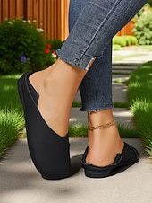 economico Ballerine da donna-ballerine comode da donna in similpelle a piedi nudi – scarpe larghe e minimaliste da infilare per passeggiate informali, abbigliamento quotidiano e viaggi