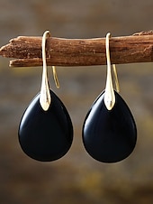 abordables Boucle d&amp;#39;oreille pour femme-Boucles d&#039;oreilles en pierre naturelle en forme de larme pour femmes avec crochet en or - bijoux élégants faits à la main pour femmes pour vêtements décontractés, cadeaux et vêtements de style bohème
