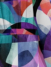 preiswerte Kunst &amp; Design Kleid-Damen Midikleid Freizeitkleid Chiffon Schwingkleid Modern Urlaub Täglich Wochenende Normale Passform Geometrisch Langarm V Ausschnitt Schwarz Blau Purpur Orange Sommer Frühling Herbst