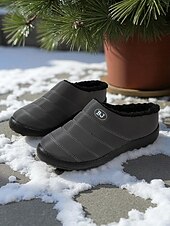 olcso Hó- és téli csizma-női bordó, vízálló téli bebújós cipő – meleg, szőrmével bélelt, csúszásgátló papucs havas napokra, kültéri ügyintézésre és hétköznapi viseletre