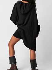 economico Felpe e Sweatshirt Texturizzati-Per donna Felpa con cappuccio Semplice Moderno Casual Manica Lunga Con Cappuccio Top Regolari Ferie Uscire Tasca Nero Blu Viola Marrone Beige Autunno