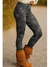 Leggings da donna Vacanza Stile Etnico Vintage Lunghezza Caviglia Alta Vita Grafica Animale Stampa 3D Asciugatura Rapida Traspirabilità Morbido Elastico All'aperto Casa Casual Nero Rosso Verde economico Animali Stampa-Leggings da donna Vacanza Stile Etnico Vintage Lunghezza Caviglia Alta Vita Grafica Animale Stampa 3D Asciugatura Rapida Traspirabilità Morbido Elastico All'aperto Casa Casual Nero Rosso Verde