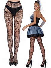 preiswerte Halloween-Zubehör-Transparente Strumpfhose mit Spinnennetzmuster für Halloween für Damen – dehnbare Netzstrumpfhose für Kostümpartys, Cosplay und Nachtclub-Outfits
