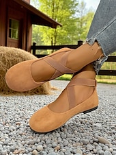 ieftine Pantofi Joși de Damă-Pantofi sport pentru femei cu vârf lat și baretă încrucișată – pantofi casual confortabili pentru purtare zilnică, picnicuri în grădină și weekenduri la fermă