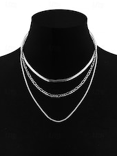 cheap Women&#039;s Necklace-Women&#039;s Gold Layered Chain Necklace – Alloy Choker Set, Trendy Minimalist Jewelry for Parties, Dates and Night Out