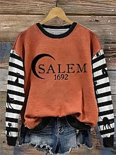 economico Umor e Citazioni Tops-Per donna Felpa Pullover Grafico Lettera Moda Casual Manica Lunga Girocollo Top Regolari Streetwear Abbigliamento Quotidiano Casuale Stampato Nero Arancione Verde Autunno Inverno