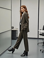 abordables Cowboy et bottes occidentales-Bottines en similicuir noir pour femme avec bride tressée à pompon - Bottines à talons épais de style western confortables pour les tenues d&#039;automne, les looks bohèmes et les tenues de tous les jours