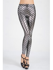 baratos -Mulheres Leggings Roupa de rua Casual Longas Cintura Alta Tecido Corte alto Respirabilidade Macio Com Stretch Rua Para Noite Prata Preto Vermelho Azul Royal Outono Normal